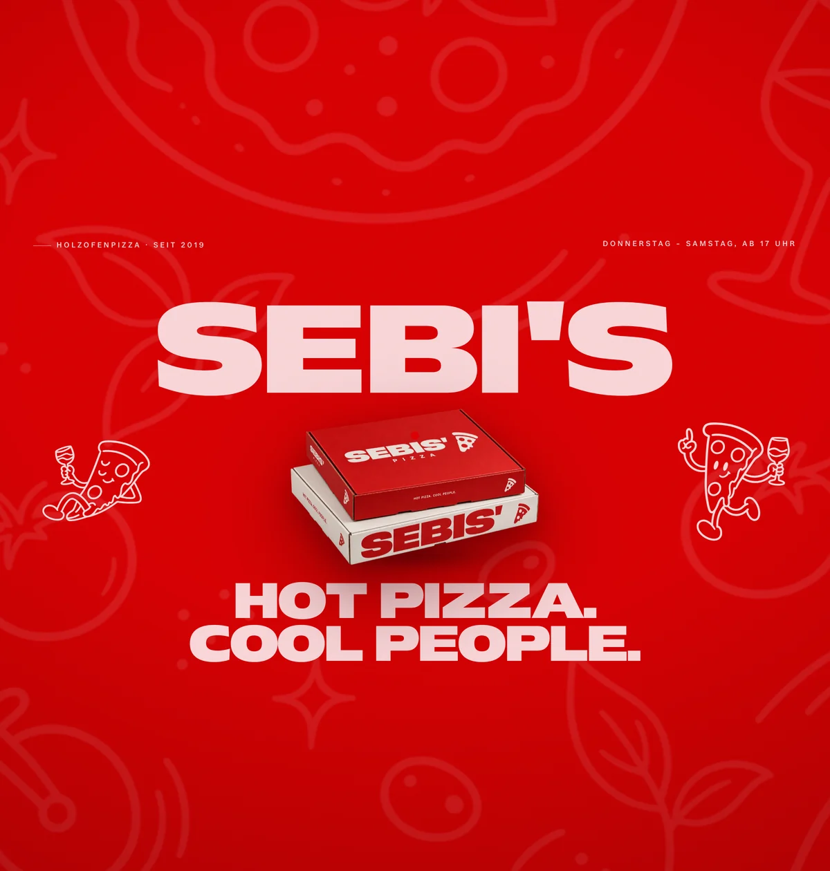 Sebi’s — Konzeptstudie für den Auftritt eines Holzofenpizza-Betriebs